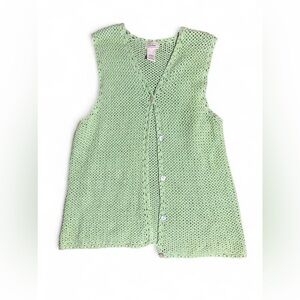 L.L. Bean Light Green Knitted Button Down Shirt Women’s L